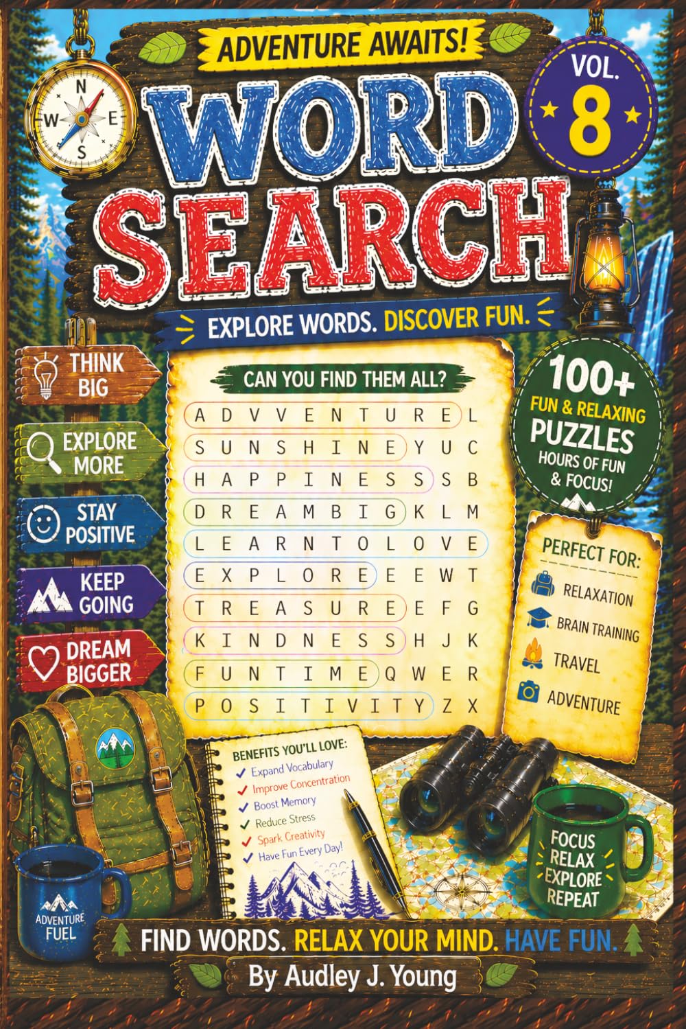Adventure Awaits Word Search: 100+ Fun and Relaxing Puzzles for All Ages - Vol.8
