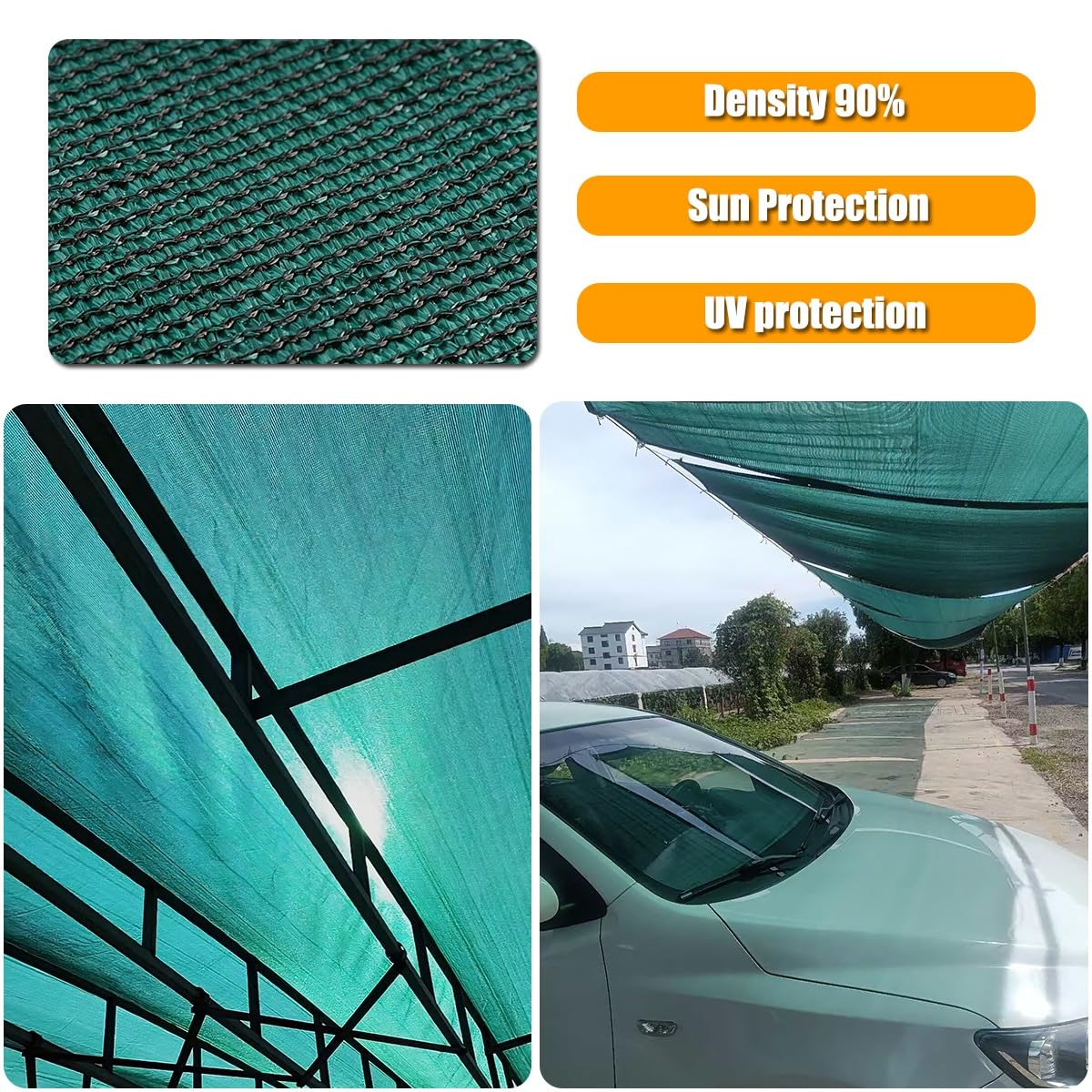 Genérico Red de Sombra con Ojales, Toldos Exterior Terraza, Malla Sombreo para Invernadero, Terraza, Plantas, Gallinero, Resistente Al Viento(Verde Oscuro,3 x 8m)