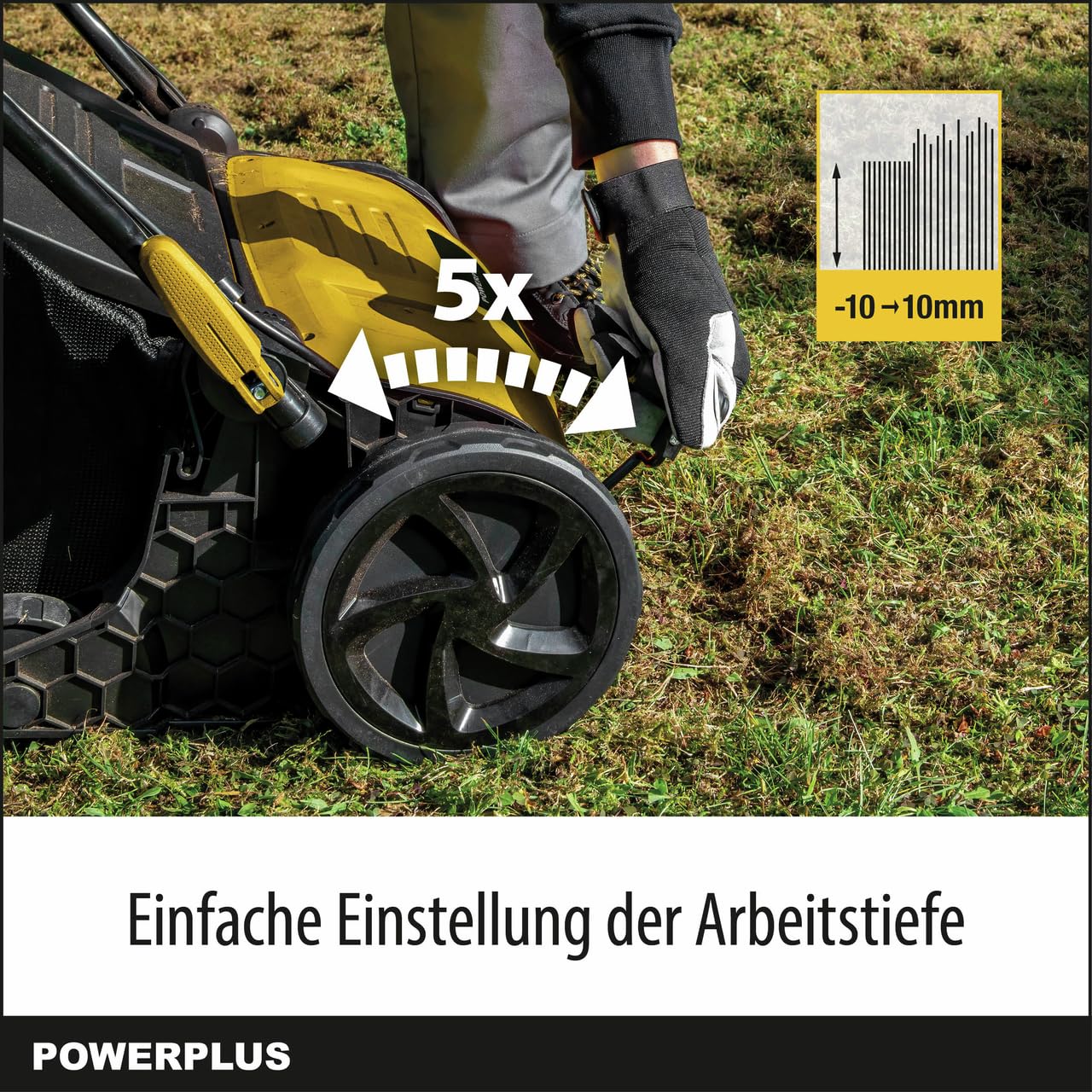 Powerplus Elektro-Rasenvertikutierer POWXG75160-1600 W und 360 mm Schnittbreite, 2-in-1-Lüfter und Elektro-Vertikutierer für Ihren Garten