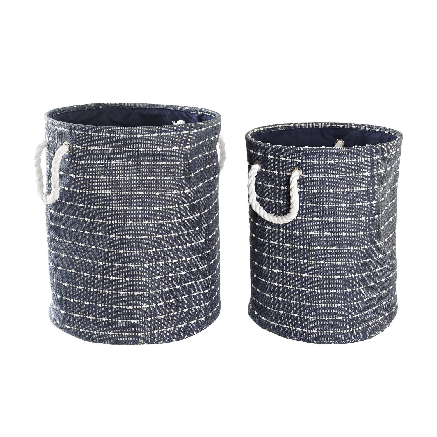 Panier de rangement en polyester bleu marine pour résoudre le désordre du linge