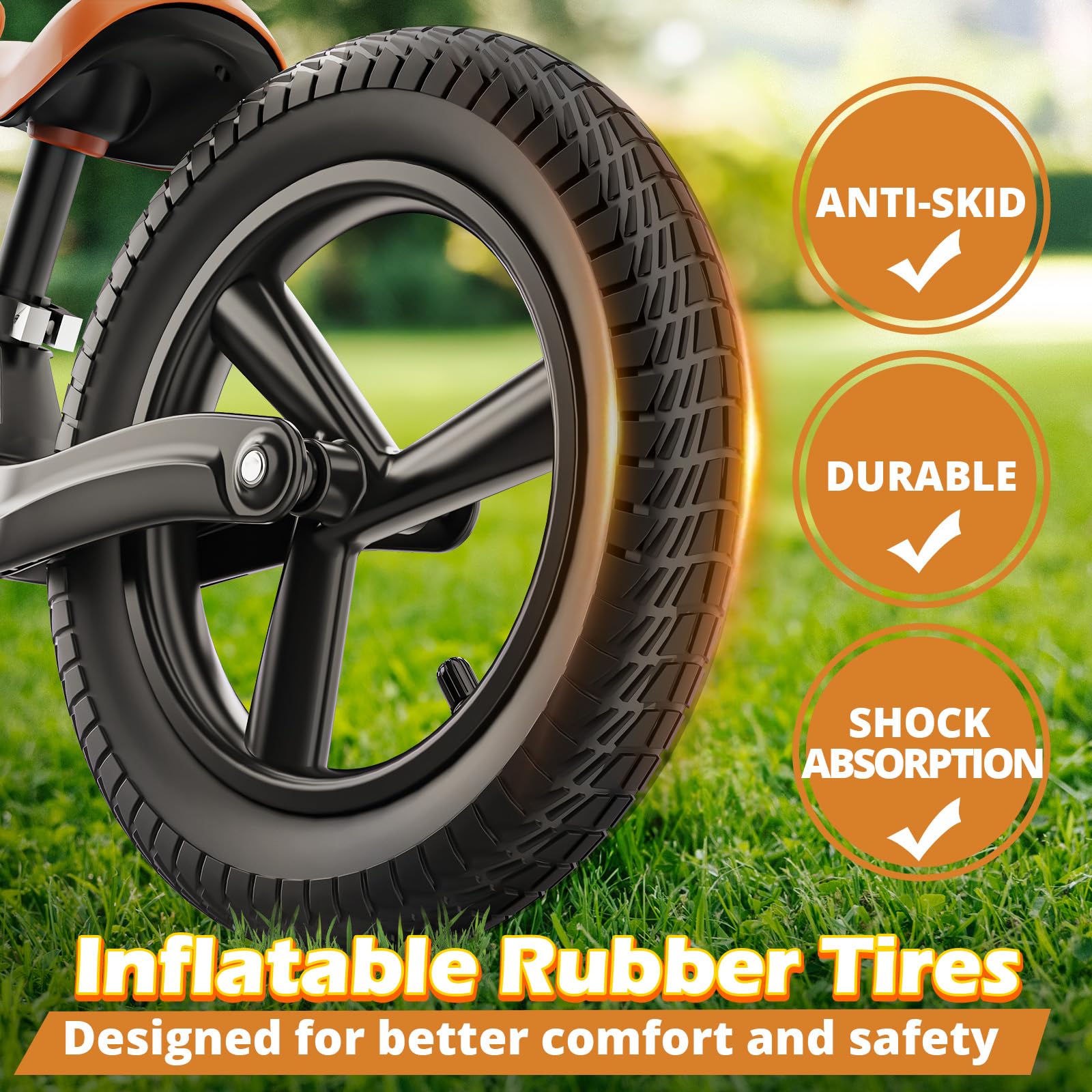 Ridego 12 or 14 Inch Balance Bike for Kids 2-6 Year Old,Lightweight Kids Bike with Adjustable Seat, Push Bicycle with Air Rubber Tires，Ride-on Toys Birthday Gift