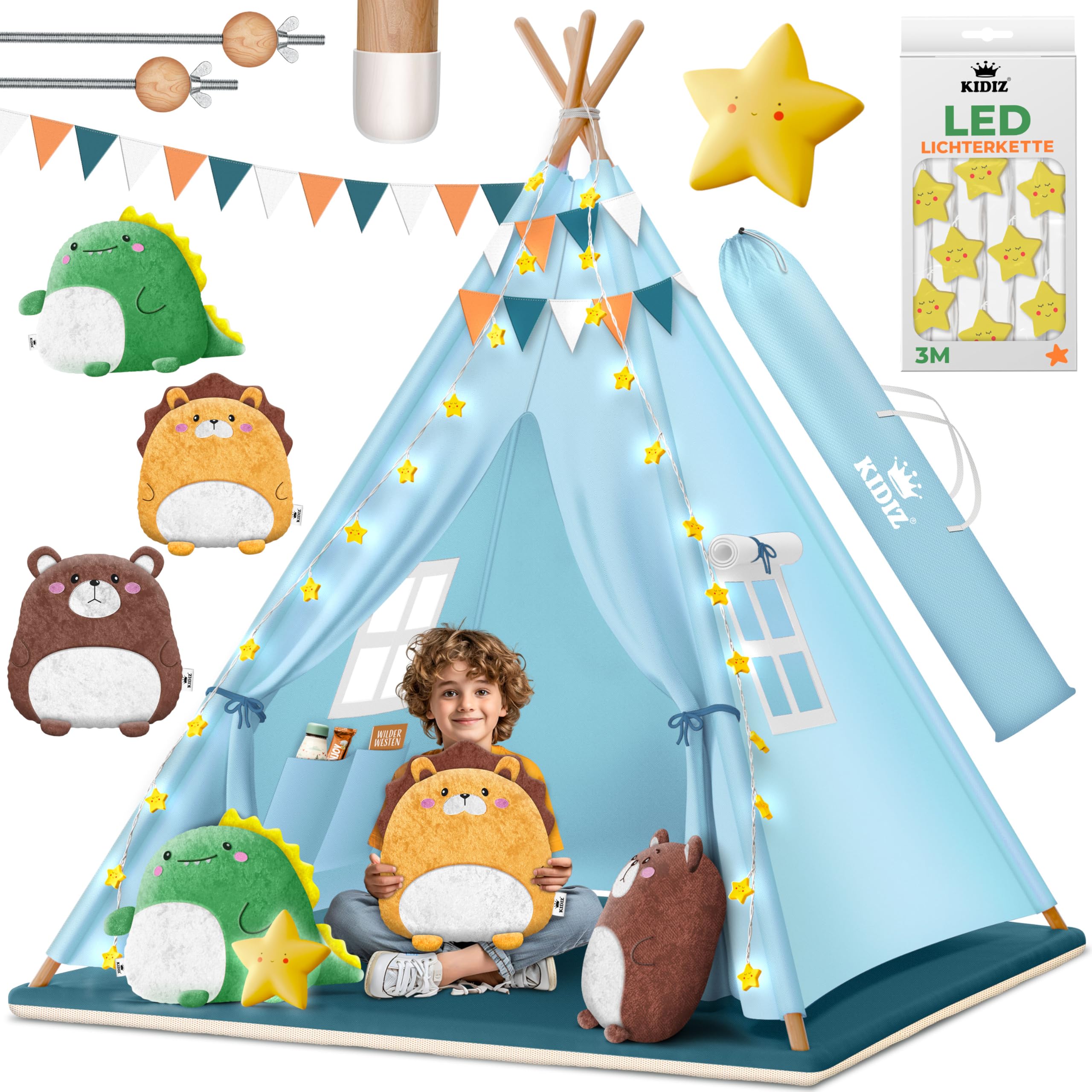 KIDIZ® Tipi-tent voor kinderen, speeltent, 100 x 100 x 160 cm