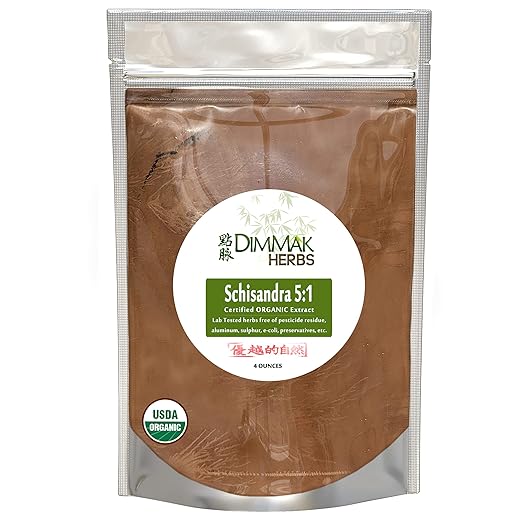 Organic Schisandra 5:1 Extract Powder 4oz | Schizandra Berry / Wu Wei Zi / Schisandra Chinesis for use in water, tea or smoothie 4oz/112g by Dimmak Herbs