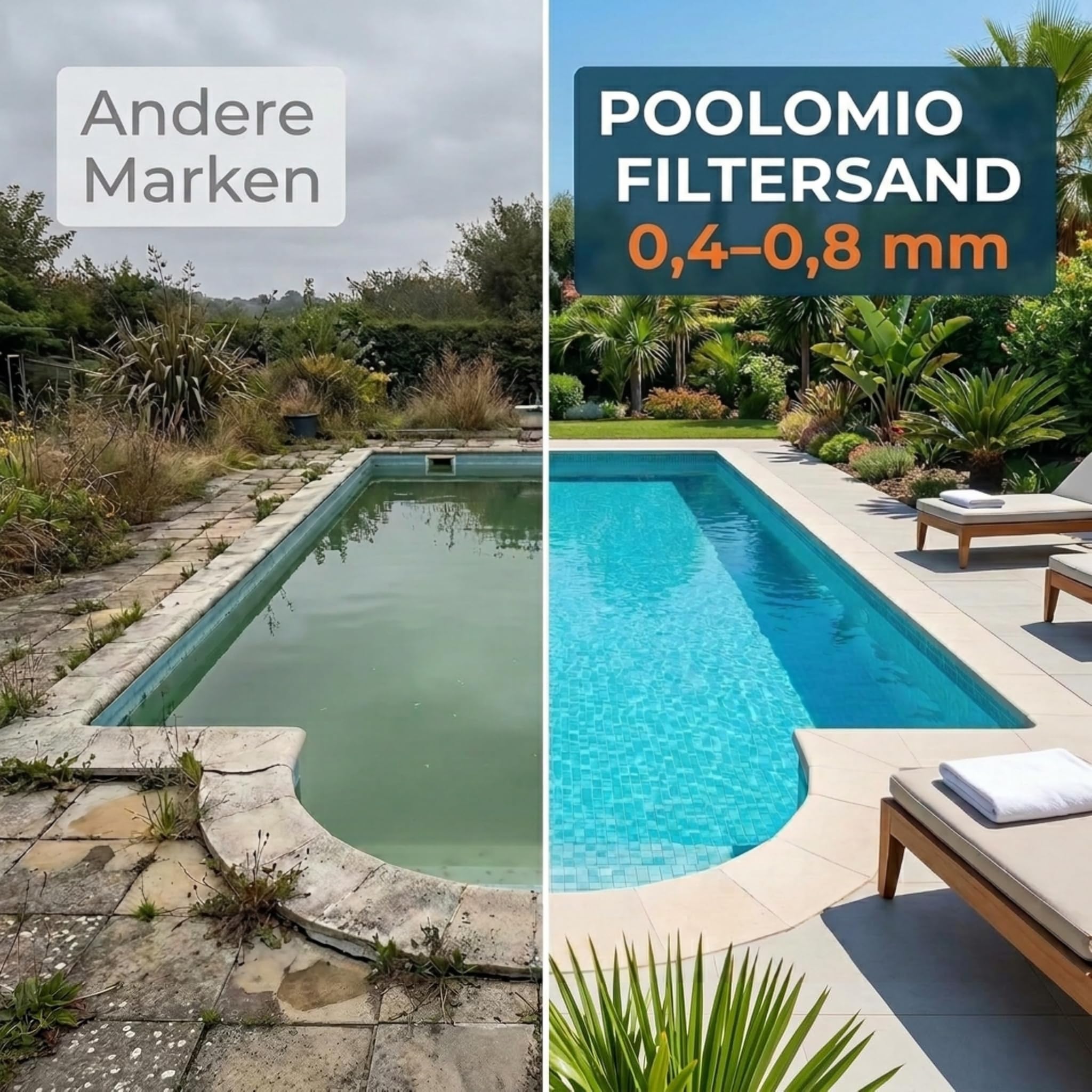 poolomio® Piasek filtrujący do instalacji piaskowej basenowej – 25 kg | wysokiej jakości piasek kwarcowy, filtr piaskowy, filtr basenowy, piasek akwariowy | ziarnistość 0,6-1,2 mm zapewnia