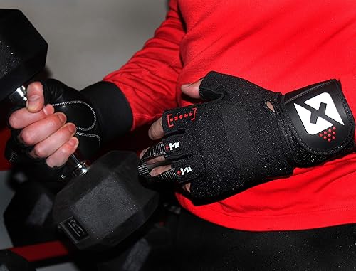 Miniatura 5 de skott Evo 2 guantes de levantamiento de pesas con soporte integrado para la muñeca, doble costura para mayor durabilidad, rasga con los mejores