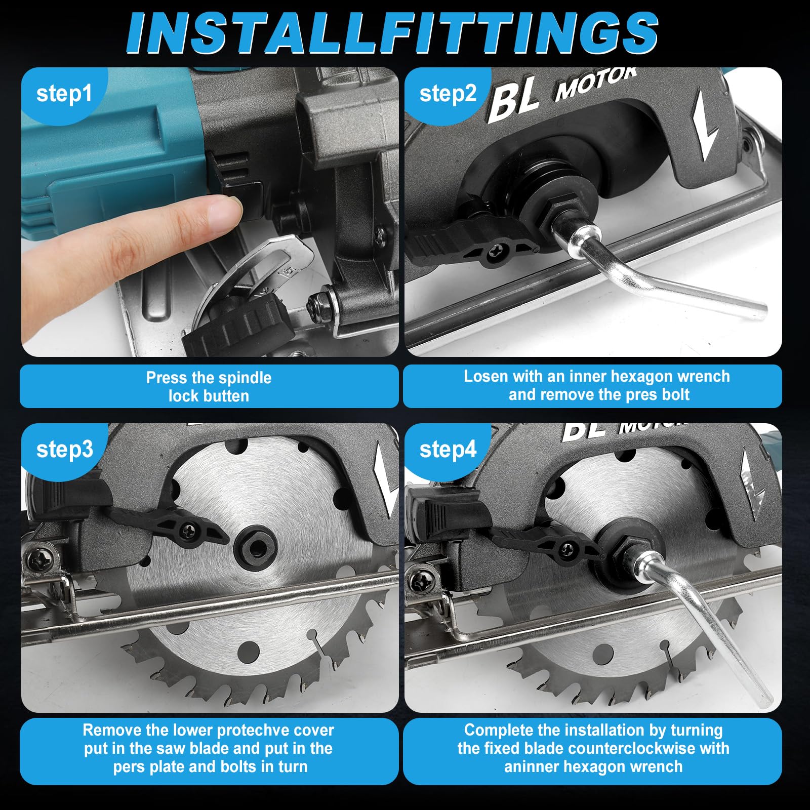 5,5 Zoll Akku Handkreissäge Kompatibel mit Makita 18V Batterie(Ohne Akku), Bürstenlose Motor, Sägeblatt Ø 140mm, 6000RPM, Schnitttiefe 51mm, 0-45°, mit Digitalanzeige, für Holz Kunststoff Weichmetall