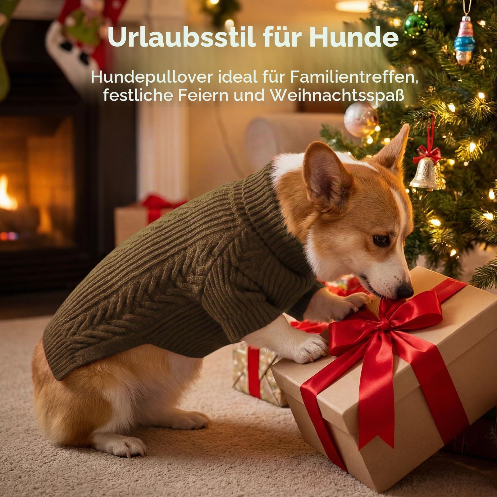 ASENKU Hundepullover, Hundepullover für extra große Hunde, Rollkragenpullover für den Winter für Dobermann, Dogge (Kaffee, Größe 4XL)