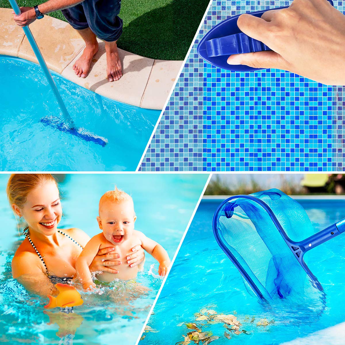 Buy CestMall Pool Cleaning Kit 4PCS Pool Brush Set with 18inch Pool