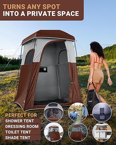 Miniatura 8 de KingCamp Shower Tent Oversize Outdoor Shower Tents for Camping Dressing Room Portable Shelter Changing Room Shower Privacy Shelter SingleDouble