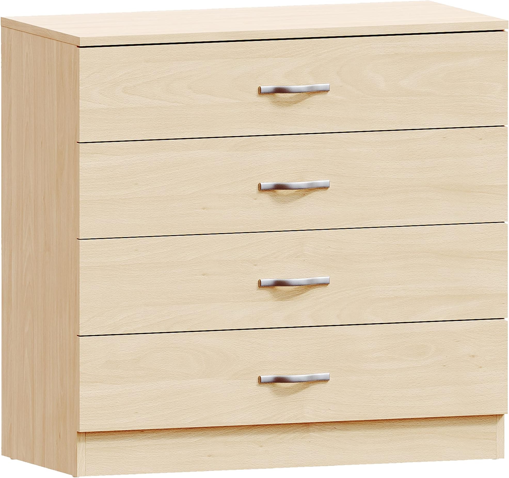 Riano 4 Drawer Chest of Drawers, Metal Handles and Runners, Anti-Bowing Drawer Support, Bedroom, Nursery Furniture, Pine
