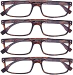 4 Pack Verres de lecture vintage Hommes Comfort Readers Lunettes de vue de lecture femmes