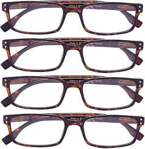 4 Pack Vintage Reading Glasses Men Comfort Readers Women Reading Eyeglasses