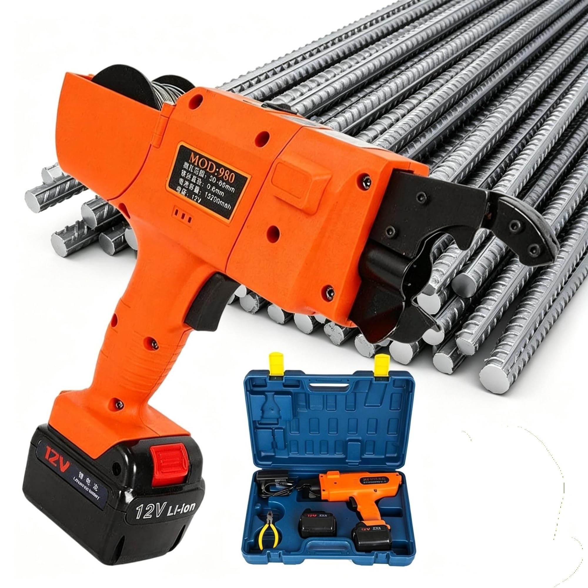 Sysxlt One Color Rebar Tying Tool, Automatic Handheld Rebar Tier Machine,Rechargeable Battery Powered Wire Twister Gun,For Steel Strapping&Construction Projects