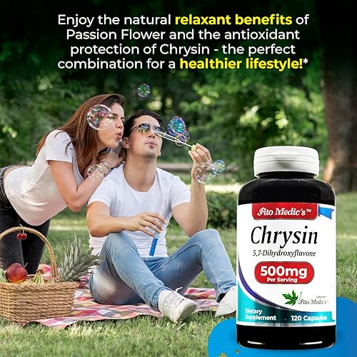 Miniatura 3 de FITO MEDIC'S - Crisina - 500mg- con - Flor de la Pasión - 120 Cápsulas, Ultra Alta Absorción s.