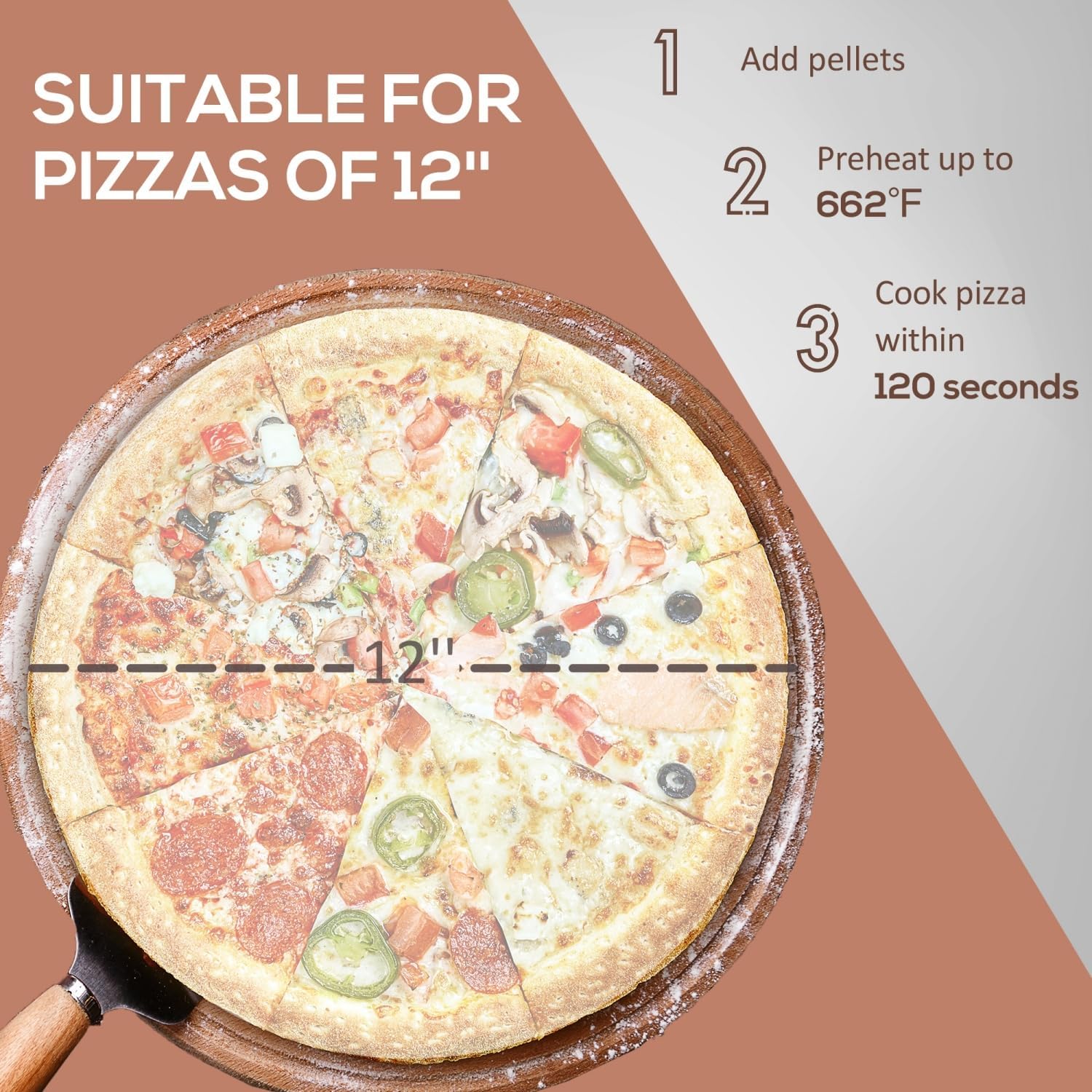 Outdoor Pizza Oven with Rotating Stone