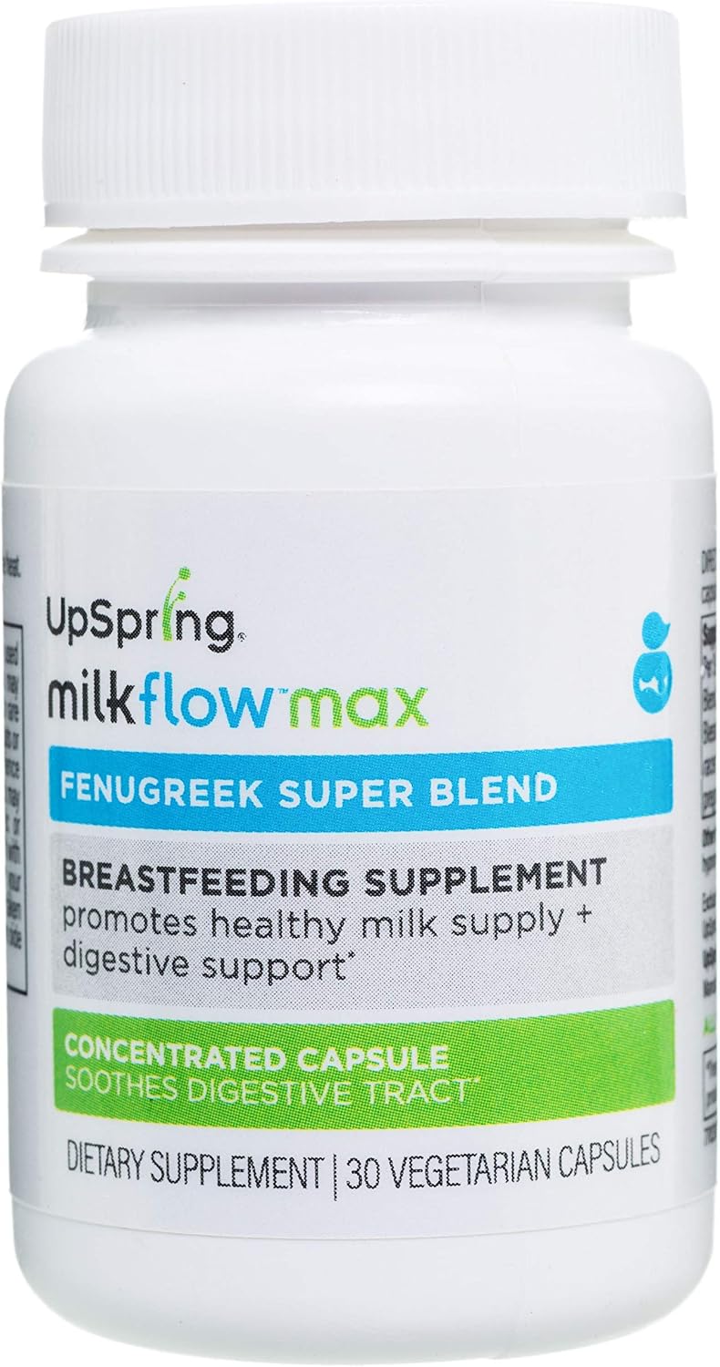 Upspring Milkflow Max Fenugreek & Shatavari to Support Lactation & Aid Digestion, 30Count Pills