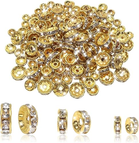 TOAOB - 200 cuentas espaciadoras Rondelle de 0.236 pulgadas, 0.394 pulgadas, 0.394 pulgadas, redondas, de cristal checo, sueltas, cuentas