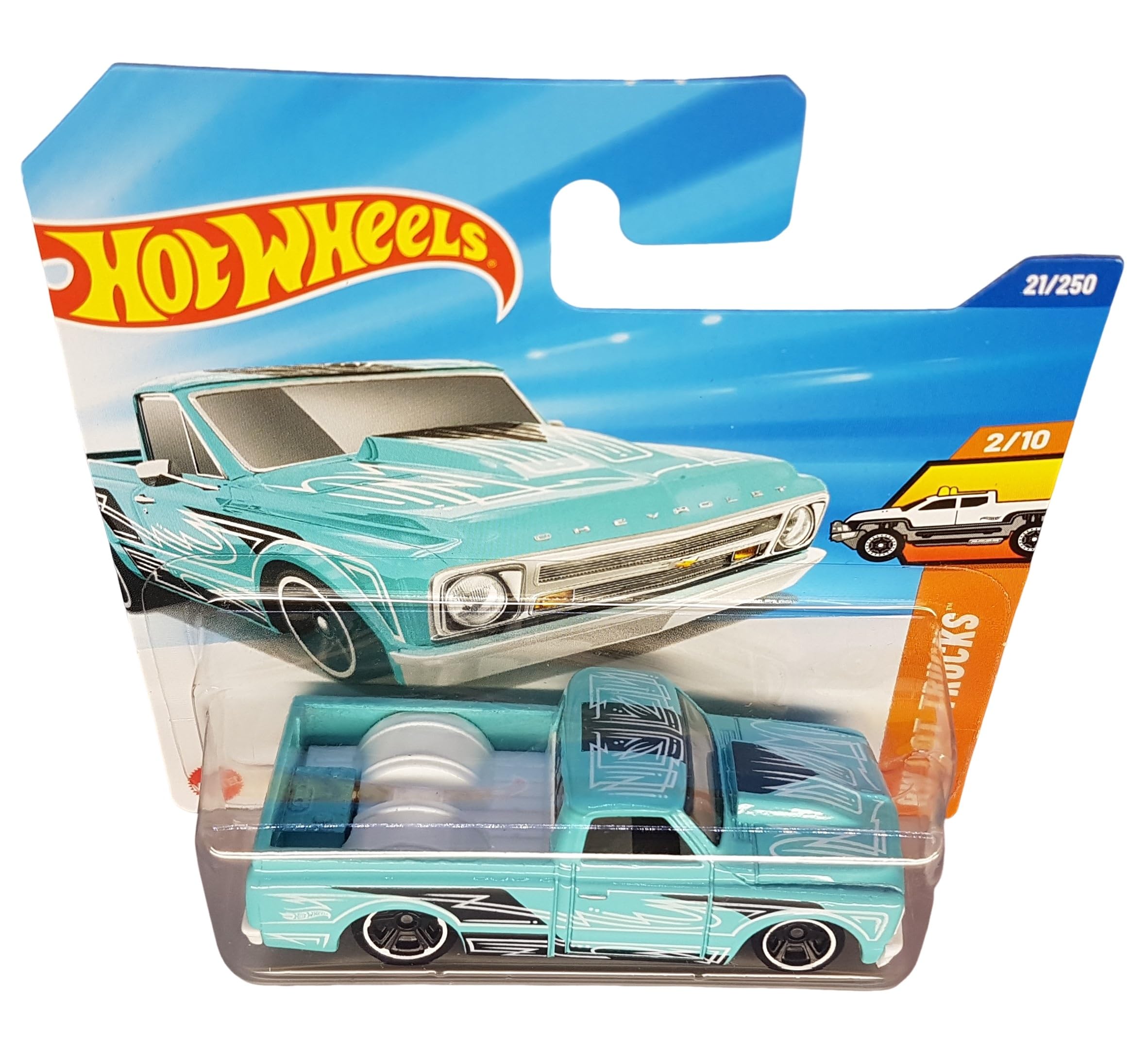Hot Wheels - '67 Chevy C10 - HW Hot Trucks 2/10 - HYW74 - Short Card - GM - Turquoise - Mattel 2025 - 1:64 - Image 2