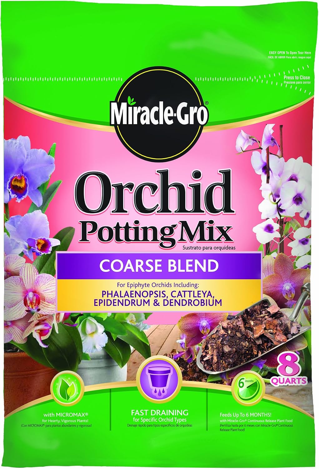 Miracle Gro 73978300 Orchid Potting Mix Coarse Blend