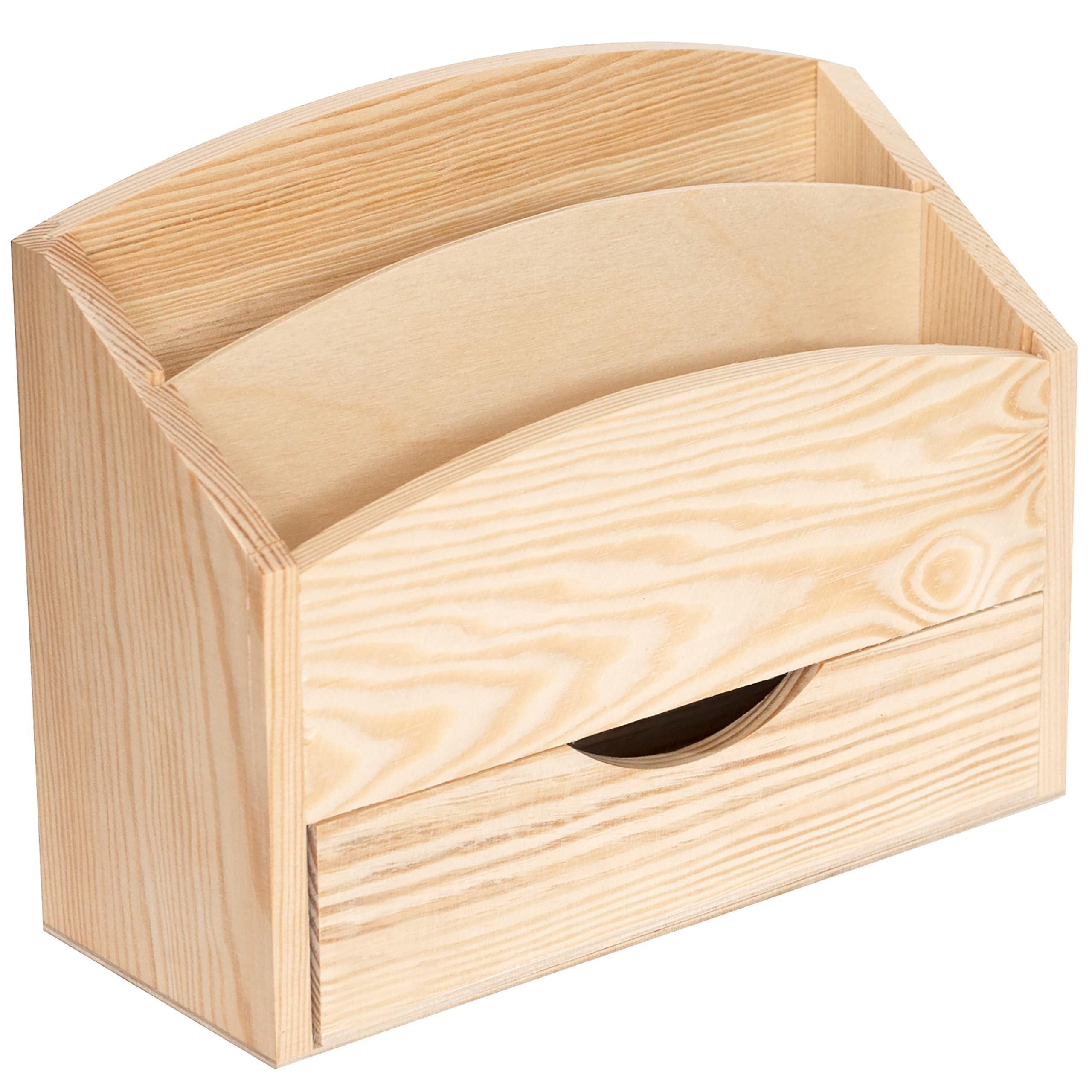 Creative Deco Boite aux Lettres Porte Courrier | 2 Compartiments + Tiroir | 25 x 10 x 20,5 cm | Boîte de Rangement et Stockage |