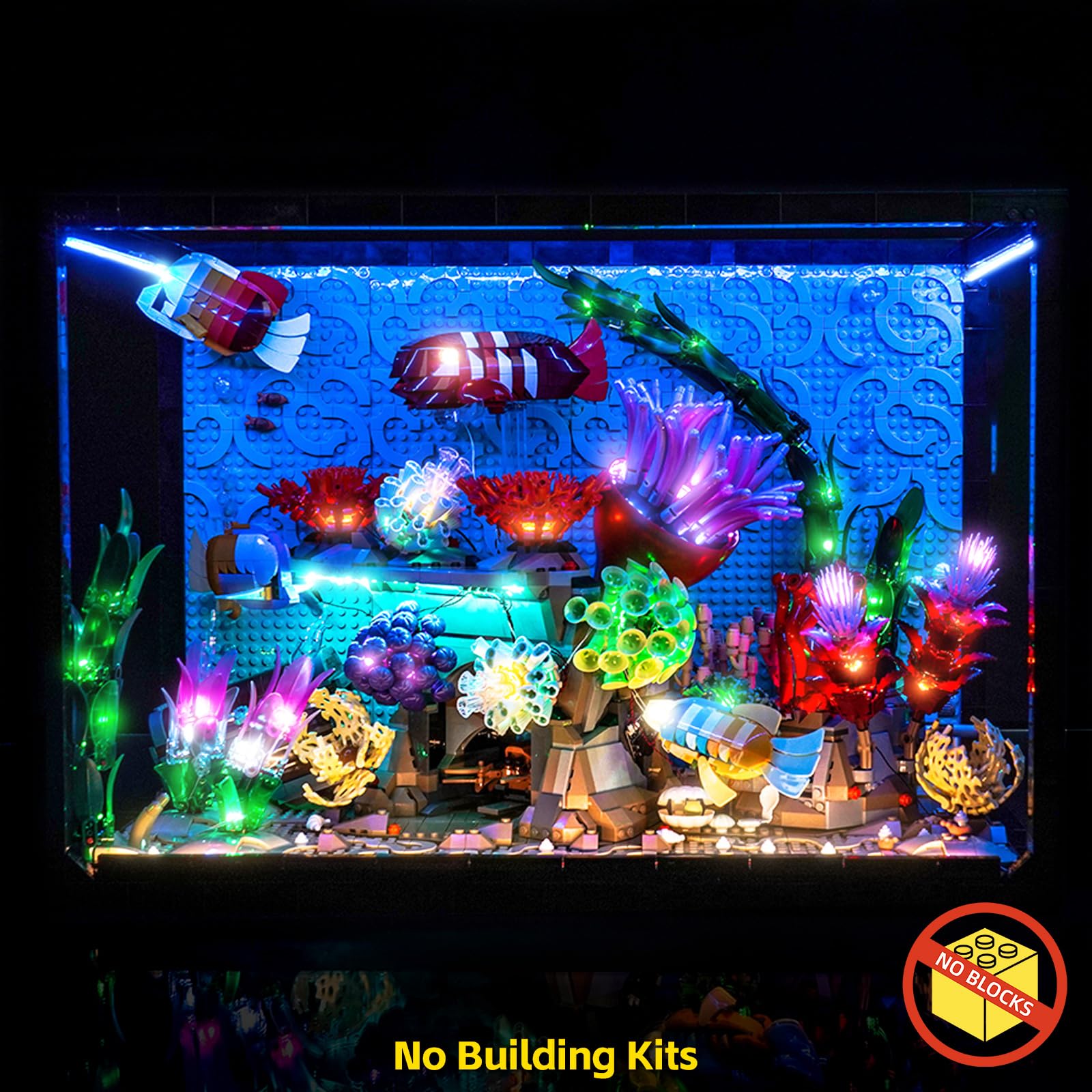 Interruptor de atenuación táctil LED Juego de luces LED compatible con acuario tropical Lego 10366 (no modelo), juego de iluminación decorativa compatible con acuario tropical de Lego, juguete