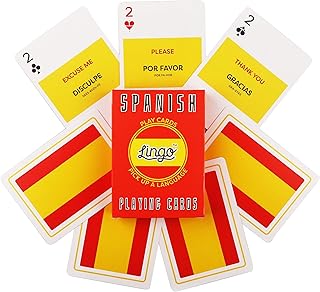 LINGO Playing Cards | Language Learning Game Set | Fun Visual Flashcard Deck to Increase Vocabulary and Pronunciation Skills (Spanish)