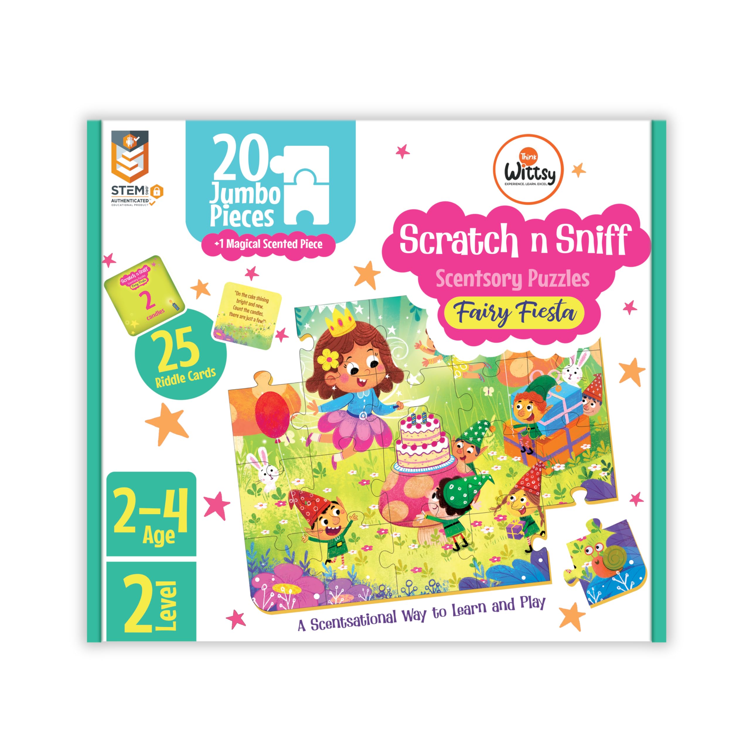Scented Jumbo Puzzle | Jigsaw & Toddler Puzzles |20 Jumbo Pieces & 25 Riddle Cards | Gifts for Boys & Girls Ages 2,3,4 for preschoolers-image-12