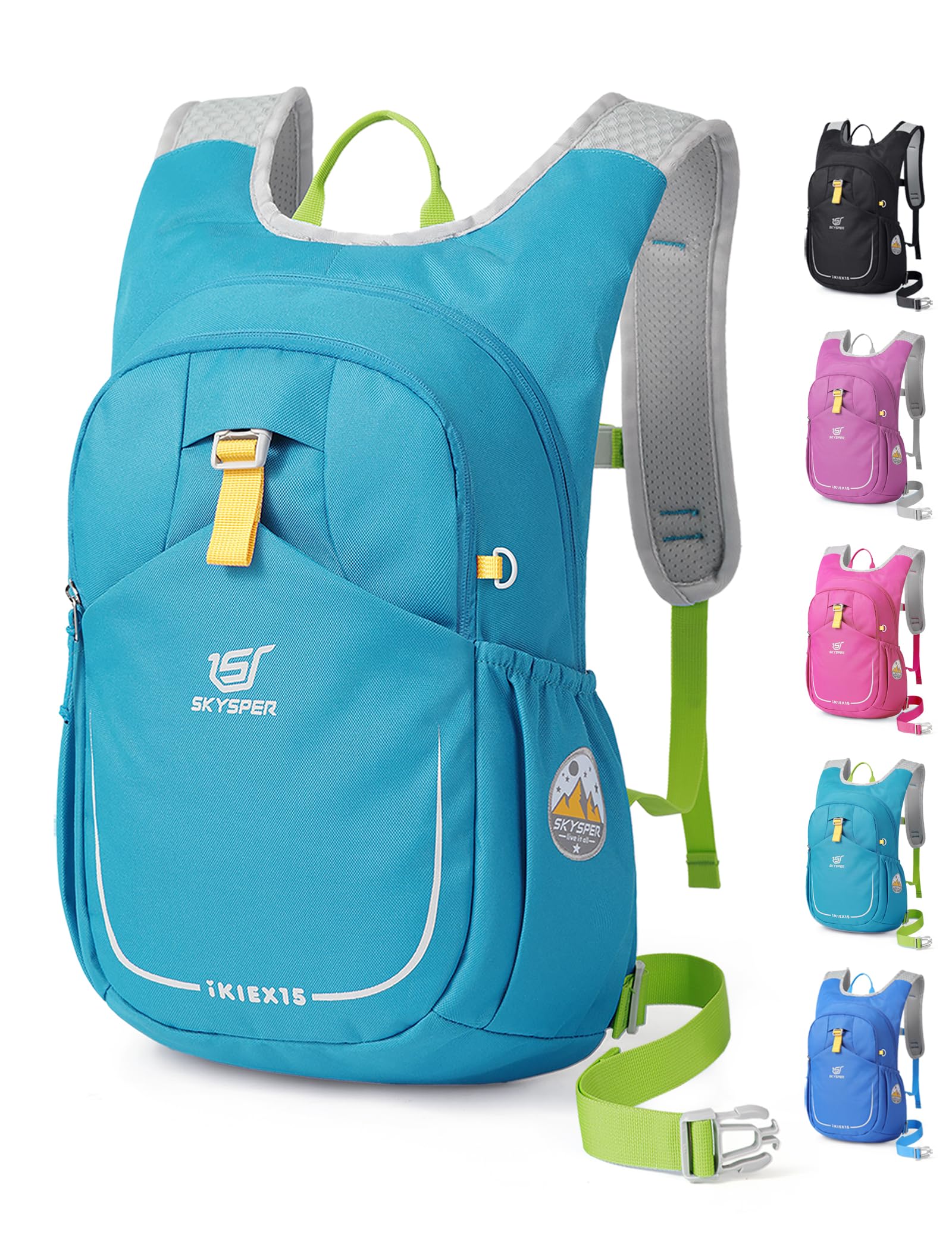 SKYSPER 15 L Sac à dos enfant, poche hydratation et sifflet de sécurité | Léger, pour enfants de 10 à 16 ans, idéal pour le camping, sifflet de sécurité, compartiment à eau, adapté aux randonnées