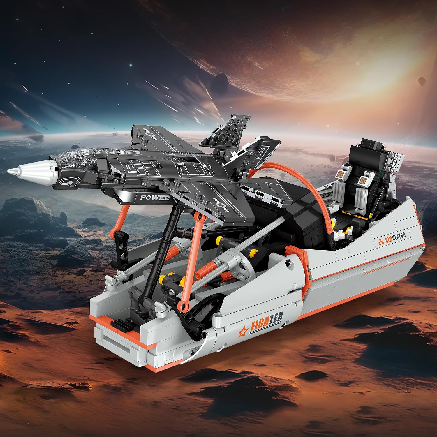 F-35 Fighter Jet Building Set, Military F35 Airplane Model Airplane Kit with Cockpit Mechanical Linkage,Ideal Building Kits Gift for Kids Aged 8+, Adults, Teens & Military Fans(941 PCS)