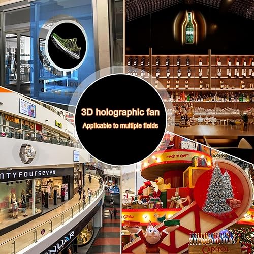 Miniatura 7 de Ventilador de holograma 3D - Ventilador holográfico con resolución de 1024 x 800PX, 244 cuentas LED HD, proyector de publicidad de video holográfico