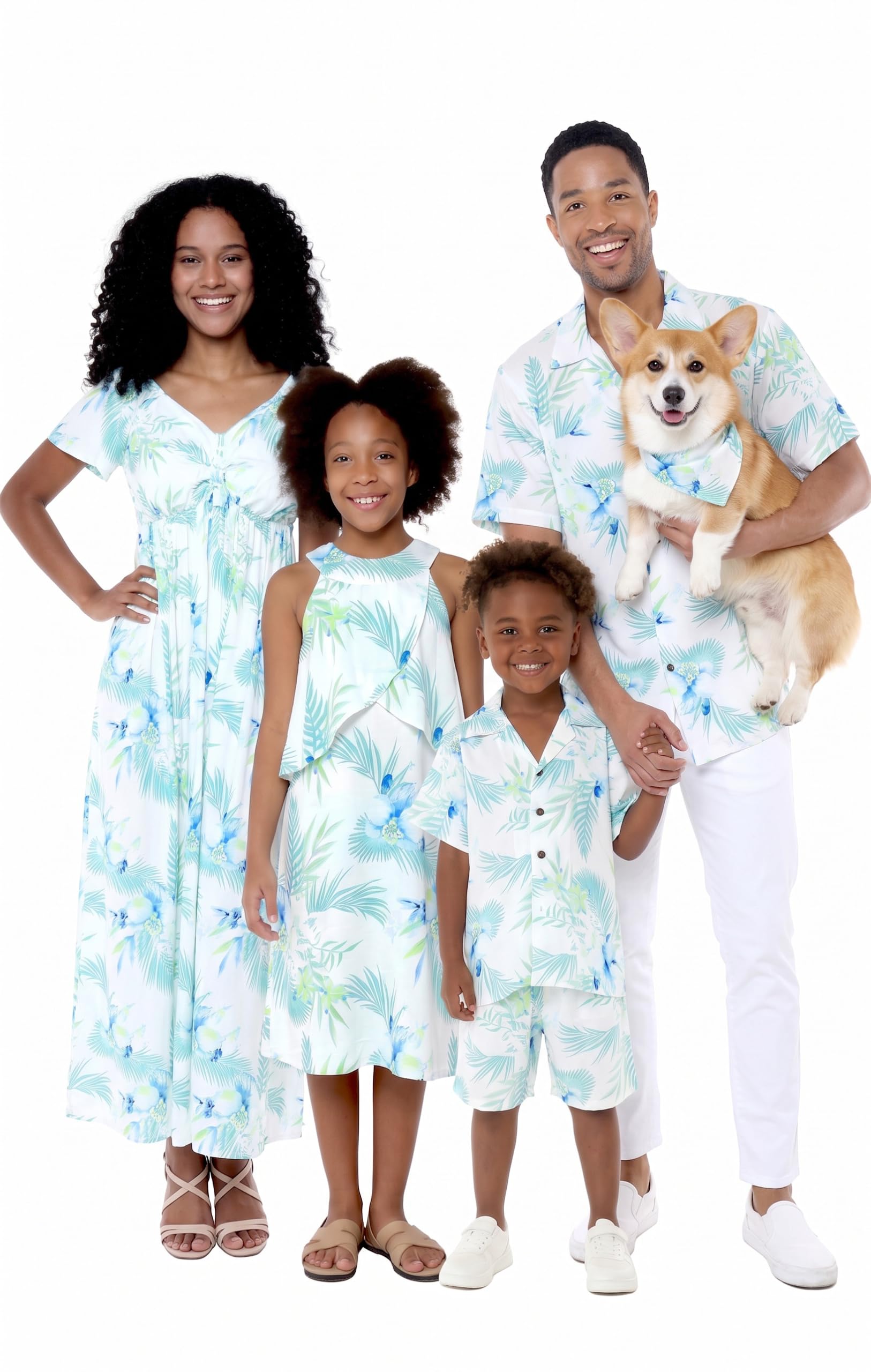 Hawaii Hangover Family Matching Hawaiian Clothes, Orchid Breeze White