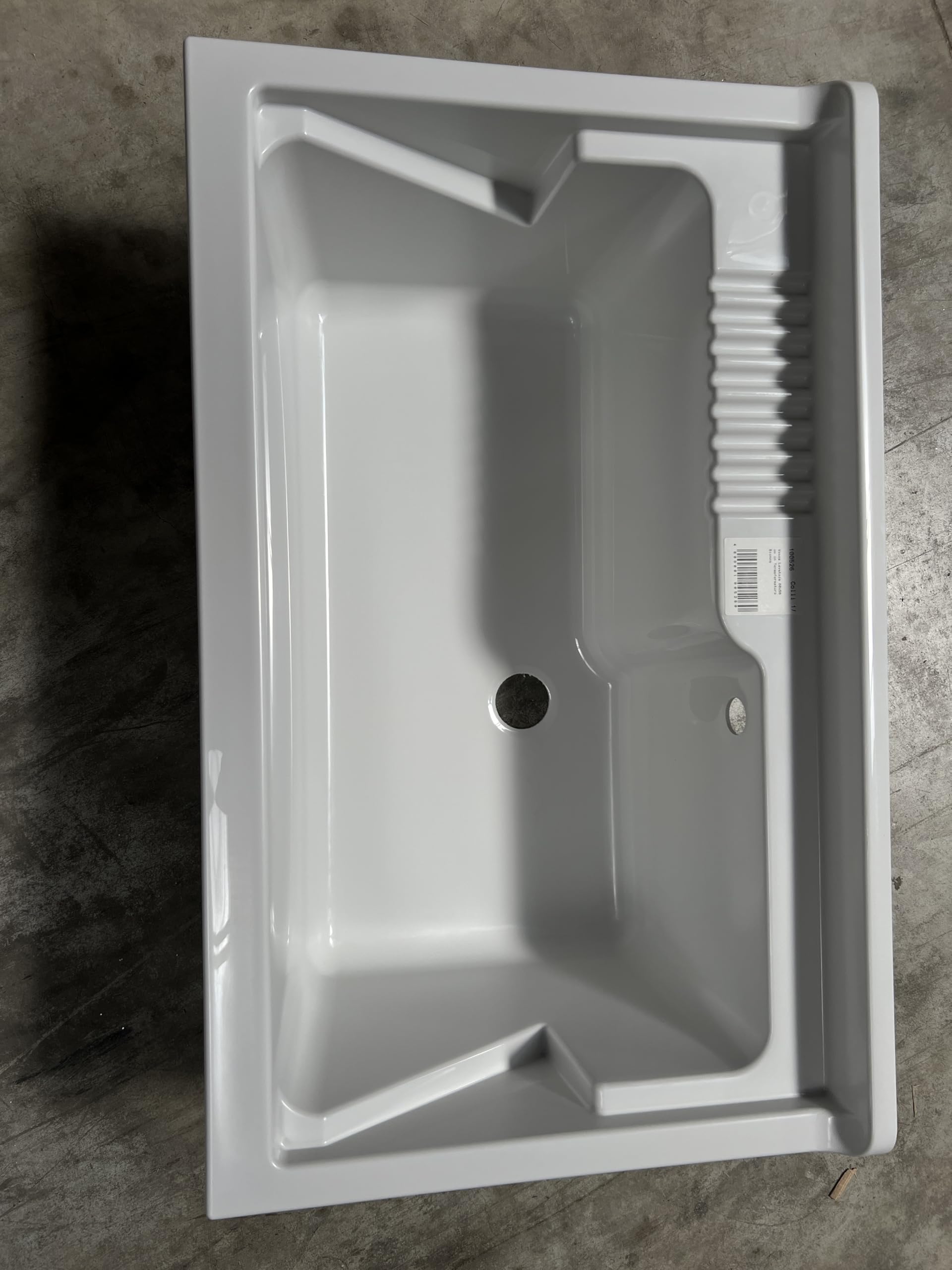 Inbagno Vasca lavatoio Lavanderia, 80x50 cm, in termoformatura Bianco, Ideale per Esterno (Vasca)