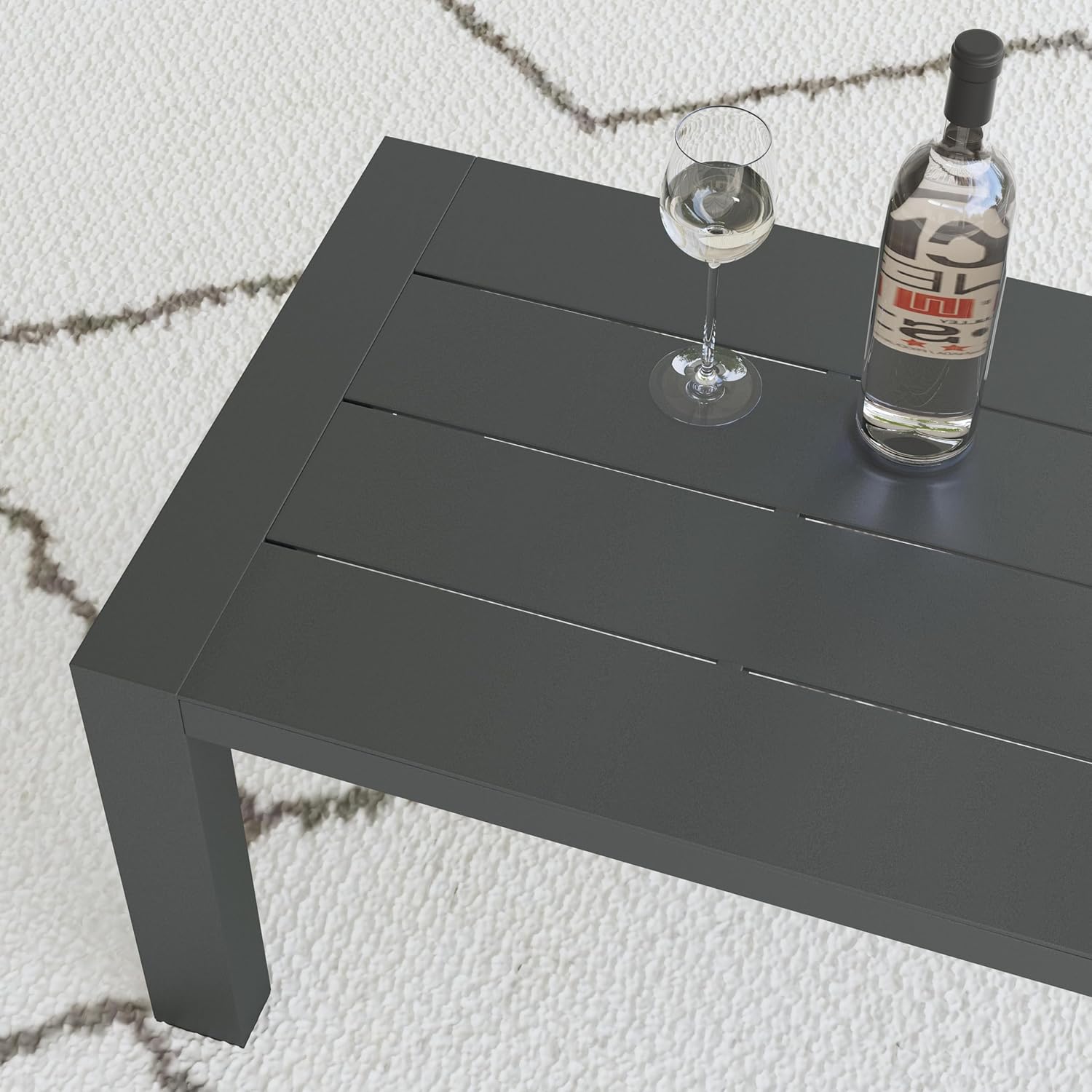 Homestyles Grayton Outdoor Aluminum Coffee Table, Gray