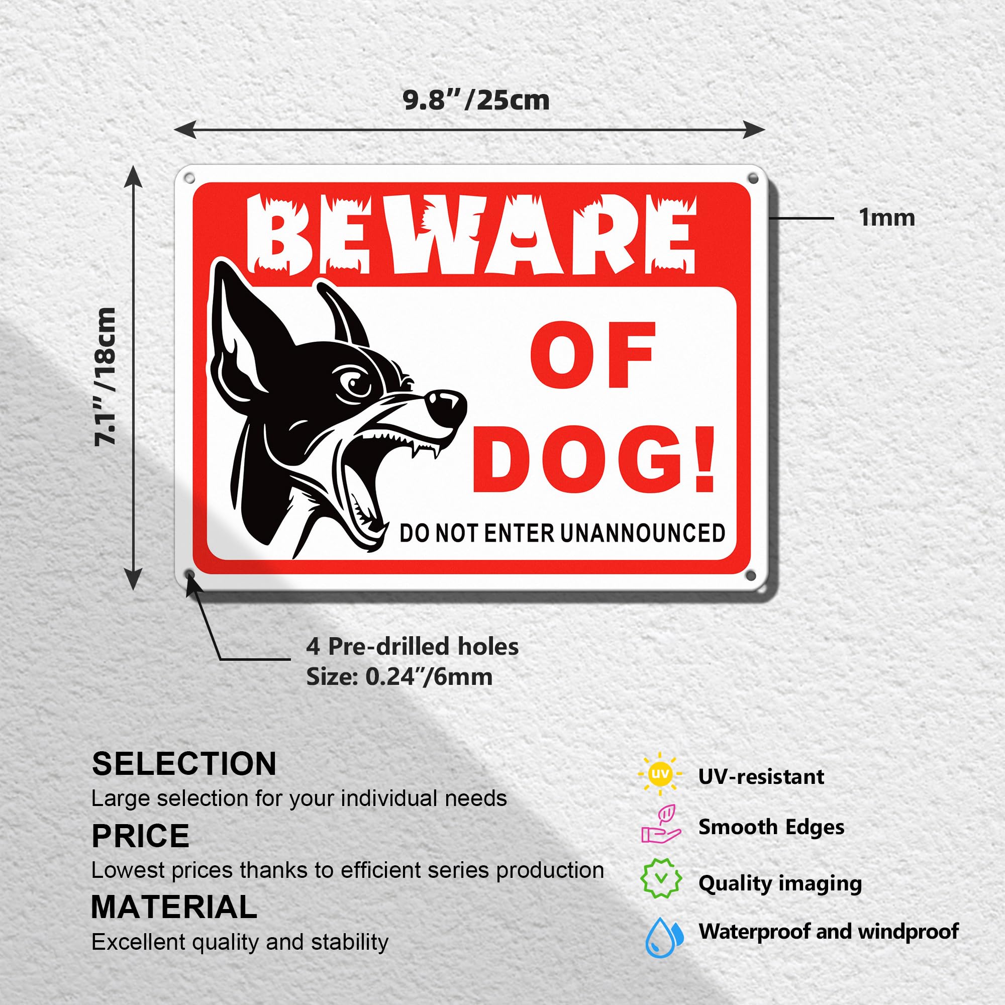TAKULA 25 * 18CM Beware of the Dogs Sign,Crazy Dogs Live Here Sign,Dangerous Dog Sign,Do Not Enter Dog Sign,Suitable for Outdoor Gates and Fence Gates - Image 2