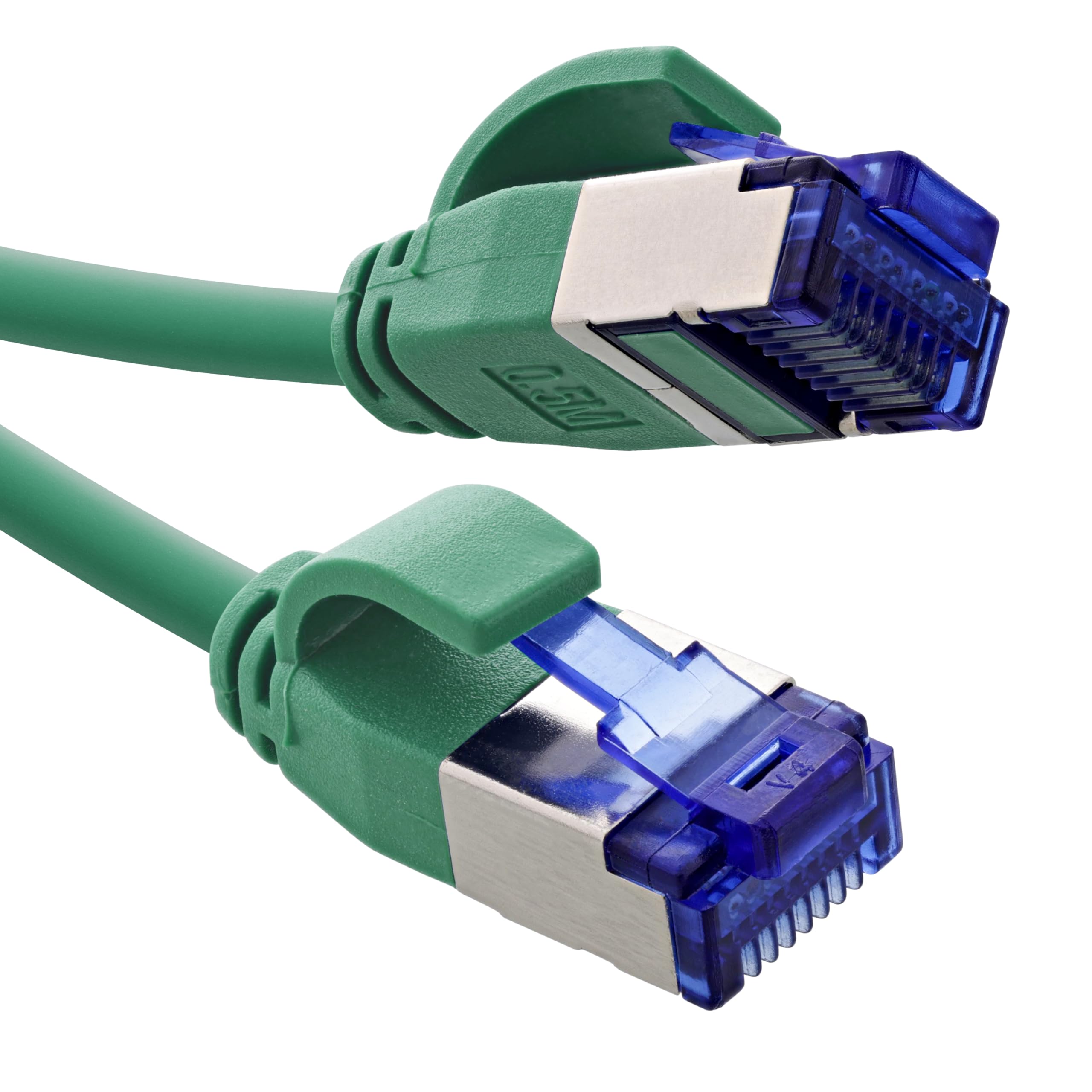 InLine Patchkabel Slim, Cat.6A, S/FTP, TPE (LSZH) flexibel, PoE, Kupfer (CU), LAN, Ethernet, Netzwerk Kabel, RJ45 Gigabit, grün, 0,3m, 74933G