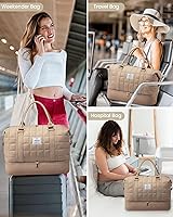 LOVEVOOK Travel Duffle Bag,Puffer Weekender Bags For Women With Shoe Compartment