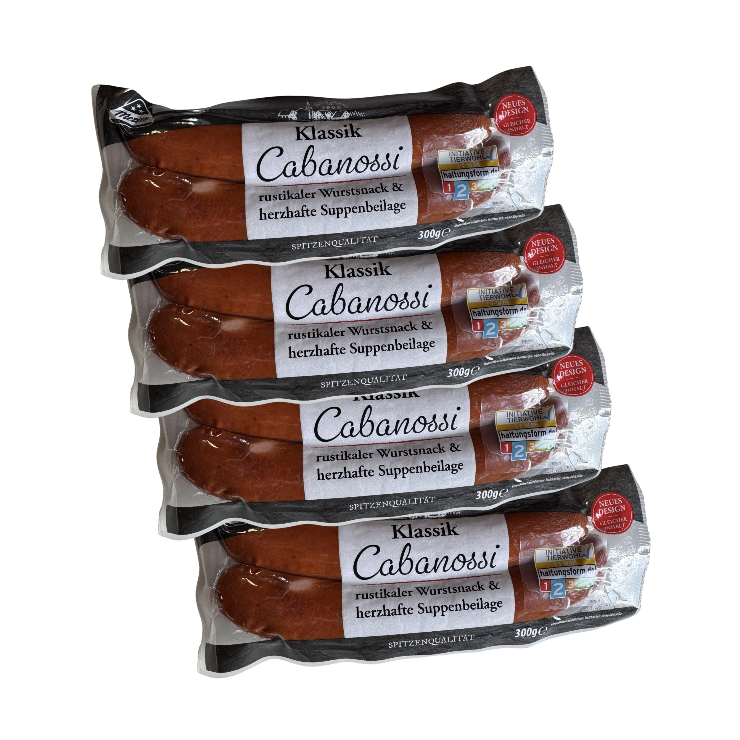 Metten Cabanossi Salami-Snack – Herzhafte Kabanos, geräuchert & knackig, 4 x 300g