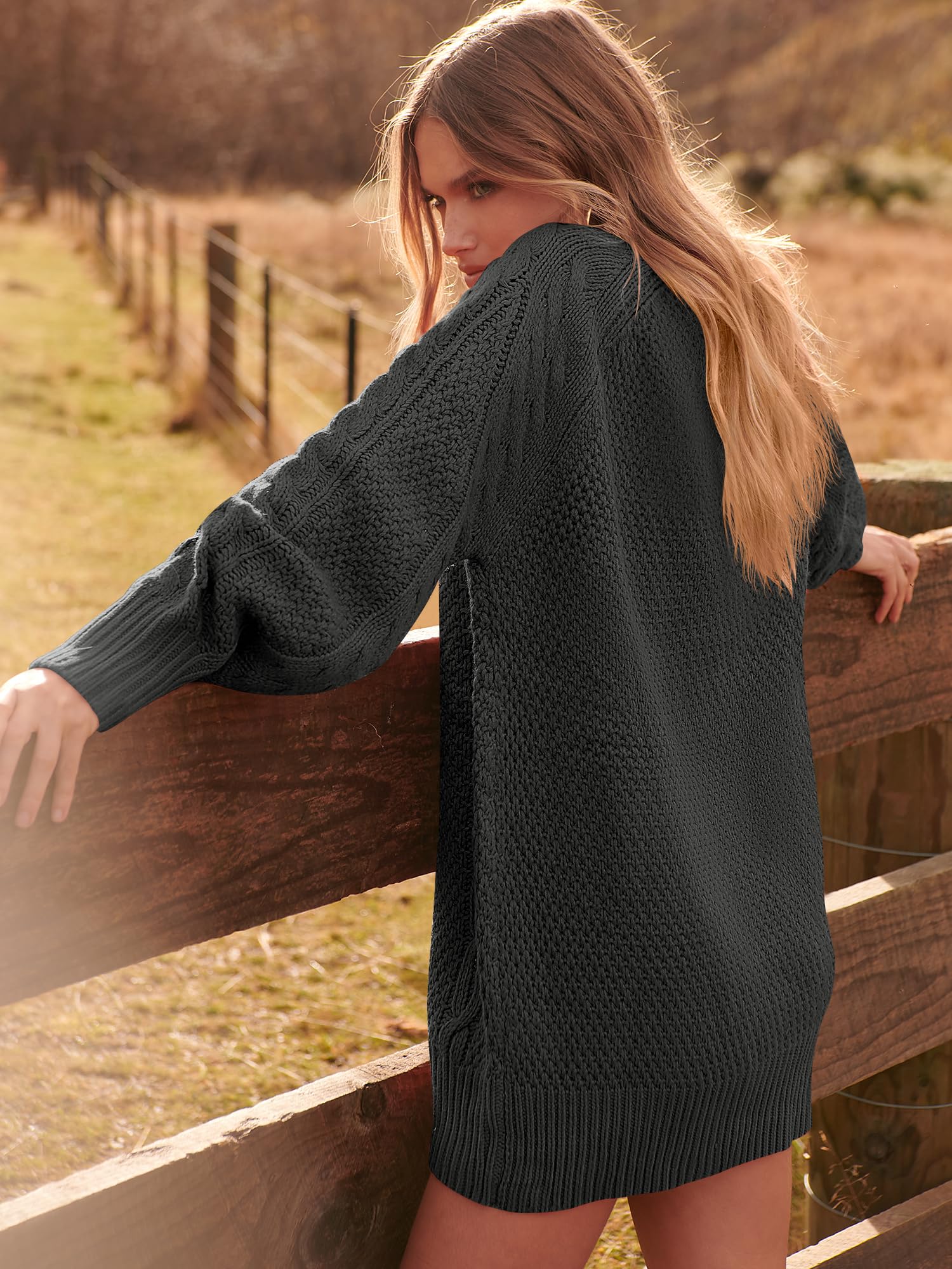 ANRABESS Womens Sweater Dress Oversized Cable Knit Chunky Long Sleeve Short Dresses 2025 Fall Outfits Vacation Winter Clothes