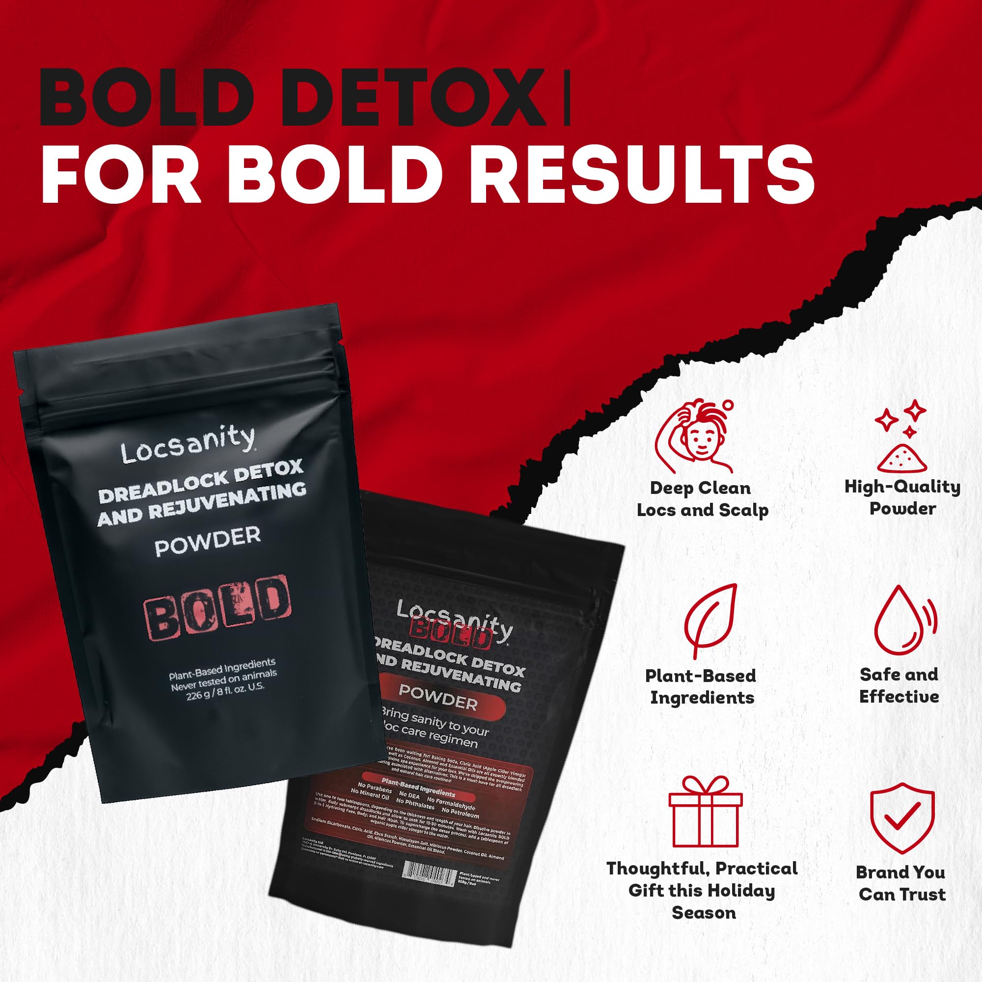 Locsanity BOLD Locs Natural Hair Deep Clean Detox Powder