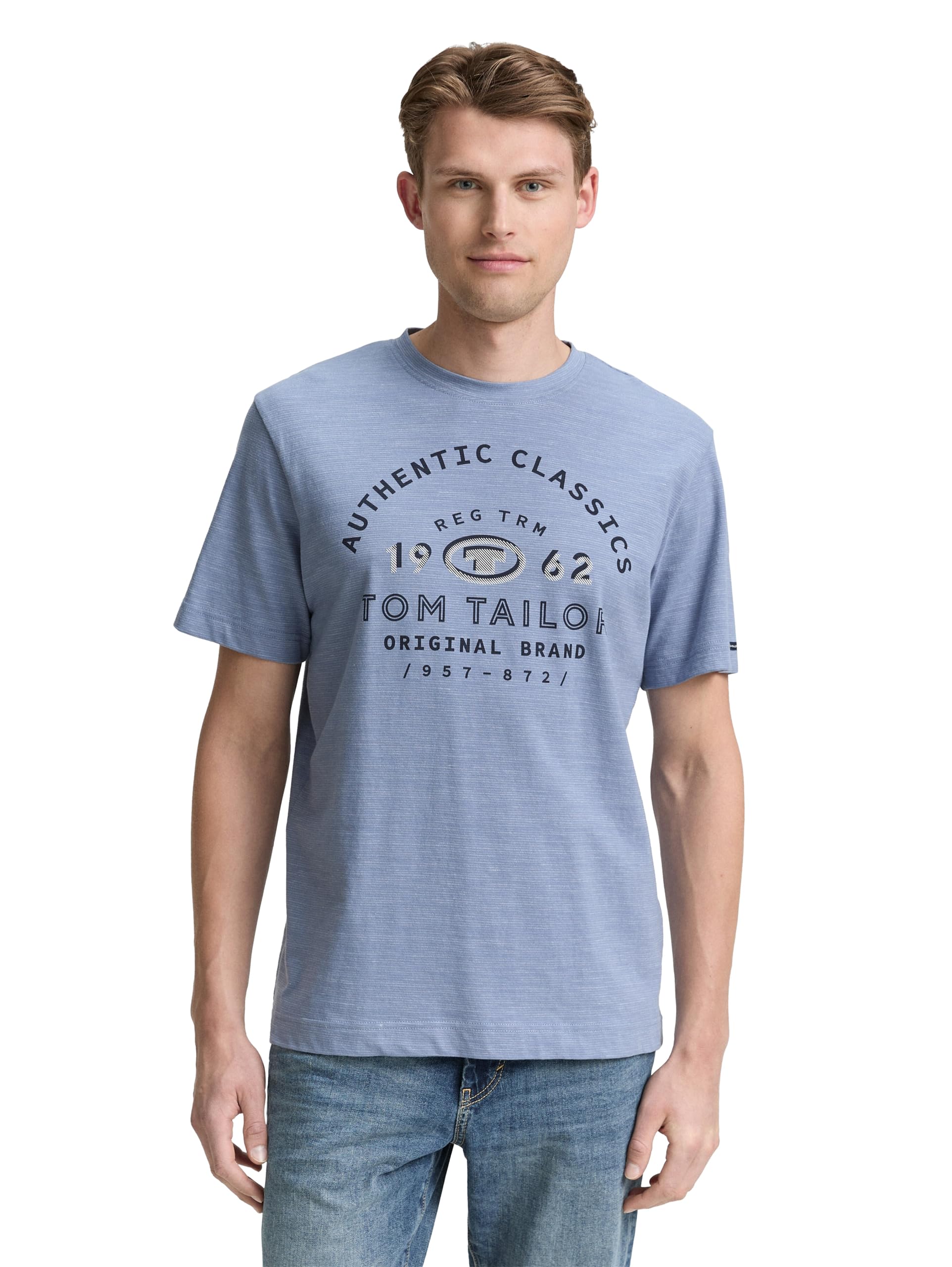 Tom Tailor Herren T-Shirt mit Logo-Print