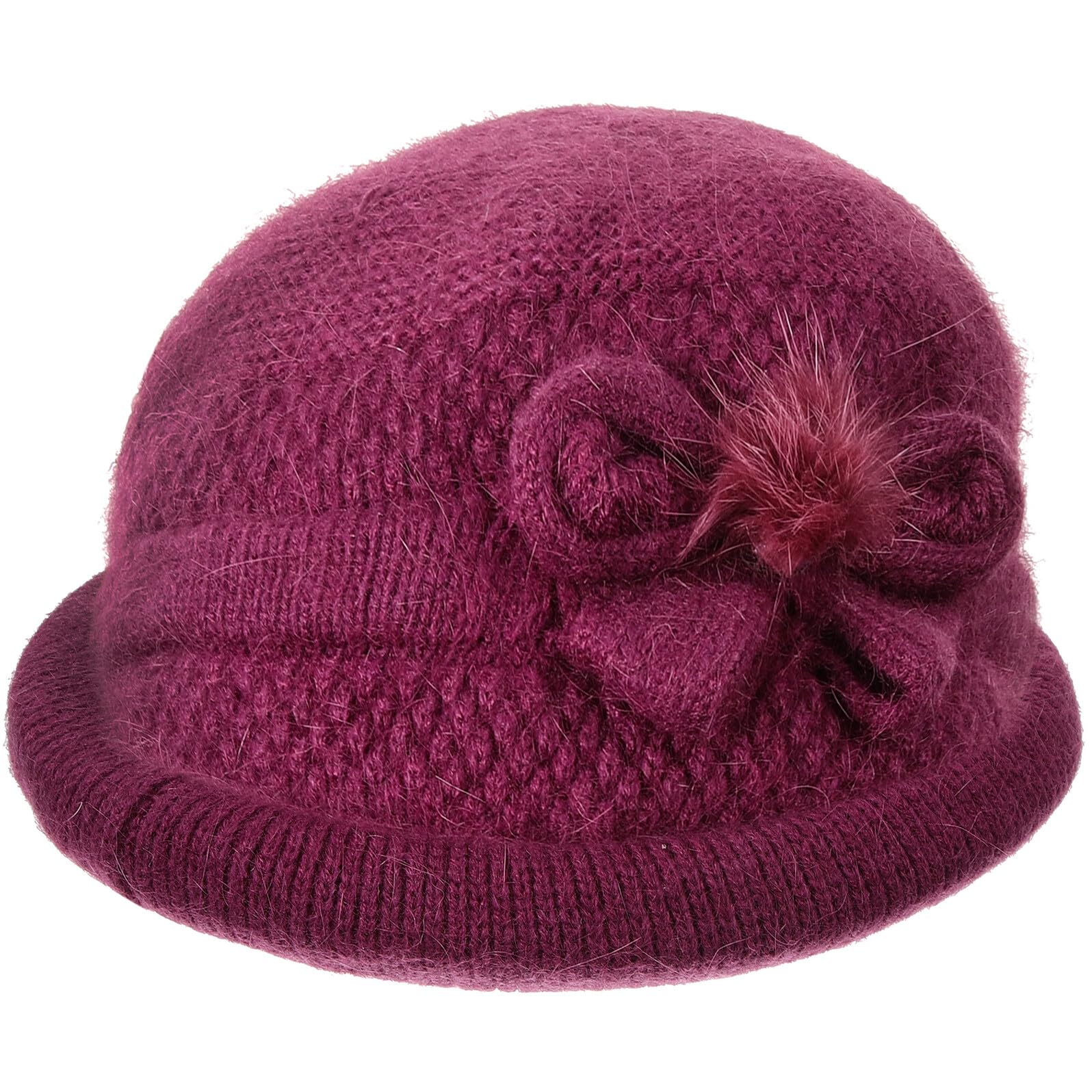 Gorro de lana térmico para mujer informal de abrigo de punto para invierno 8