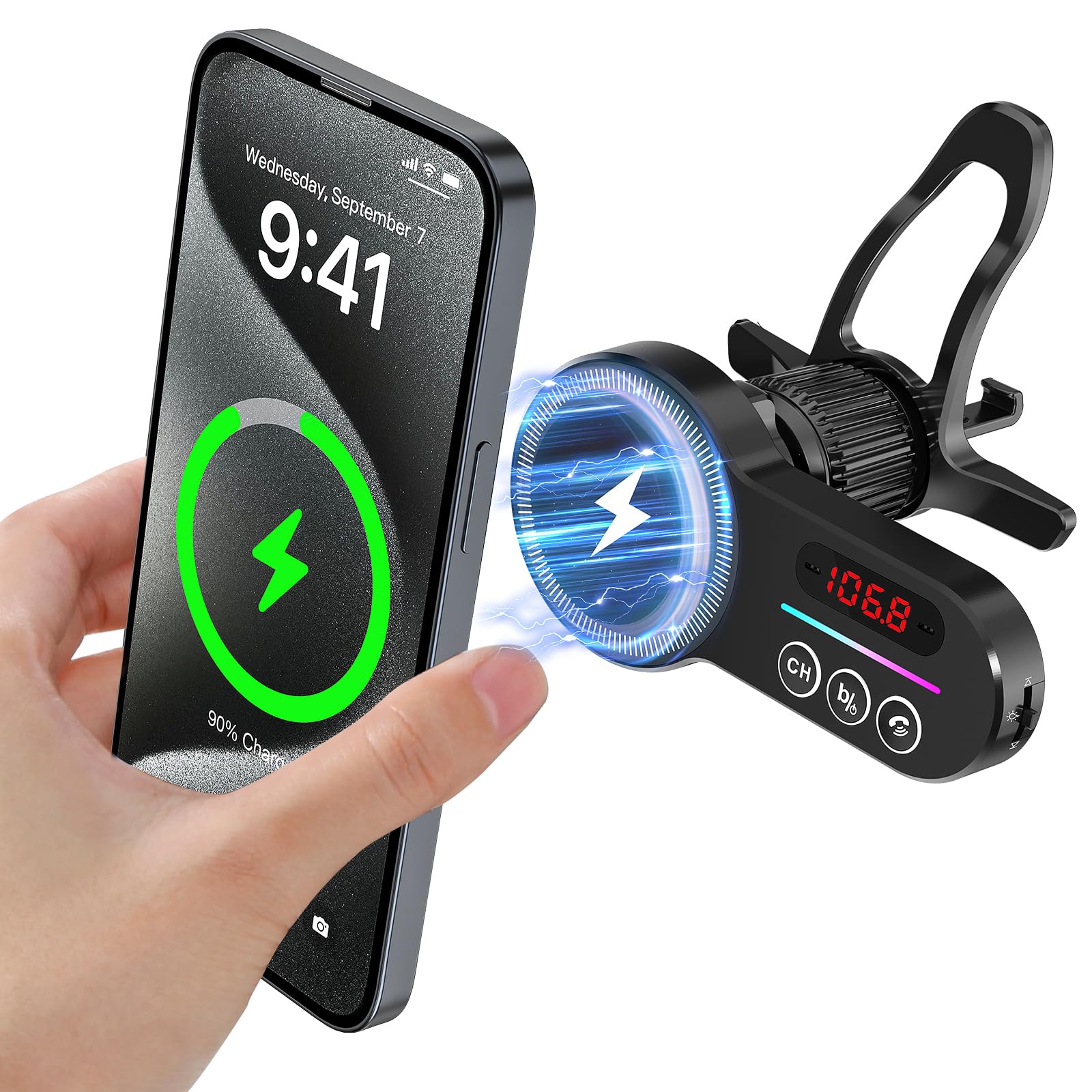 Amazon.com: Magift Bluetooth 5.3 FM Transmitter for Car, [Stronger  Microphone & HiFi Bass Sound] Cigarette Lighter Radio Music Adapter Charger,  Supports Hands-Free Siri Google Assistant, Small : Electronics