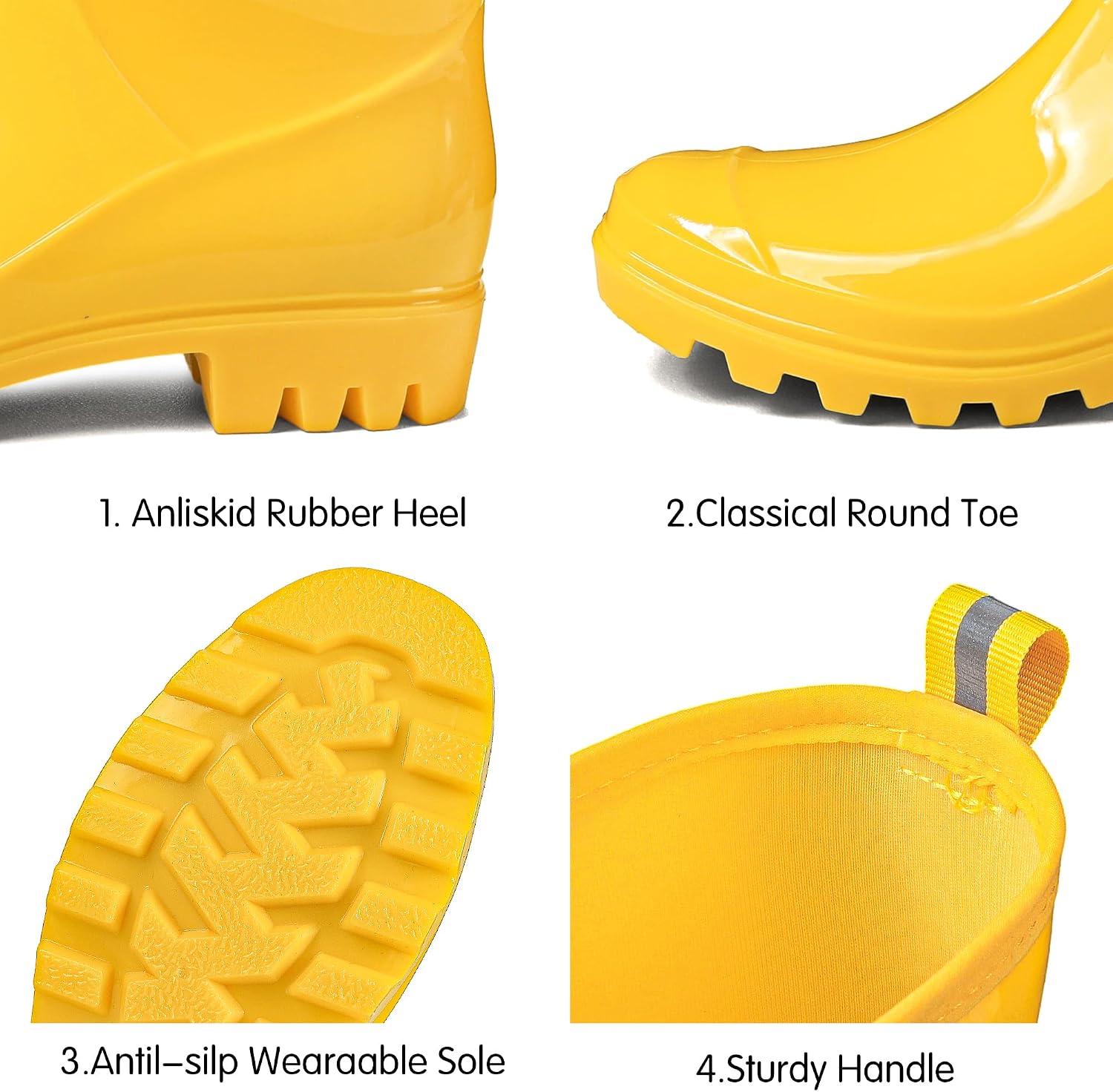 DKSUKO Women's Mid Calf Rain Boots Waterproof Rubber Garden Boot image 4