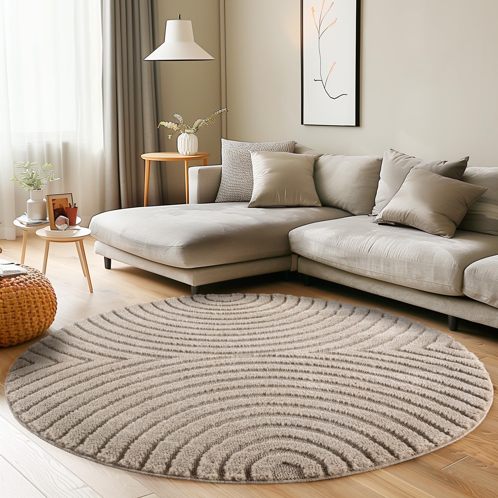 Carpettex Wohnzimmer Teppich Hochflor Skandi Boho Design Hoch-Tief Effekt Weicher Shaggy Langflor Flauschig