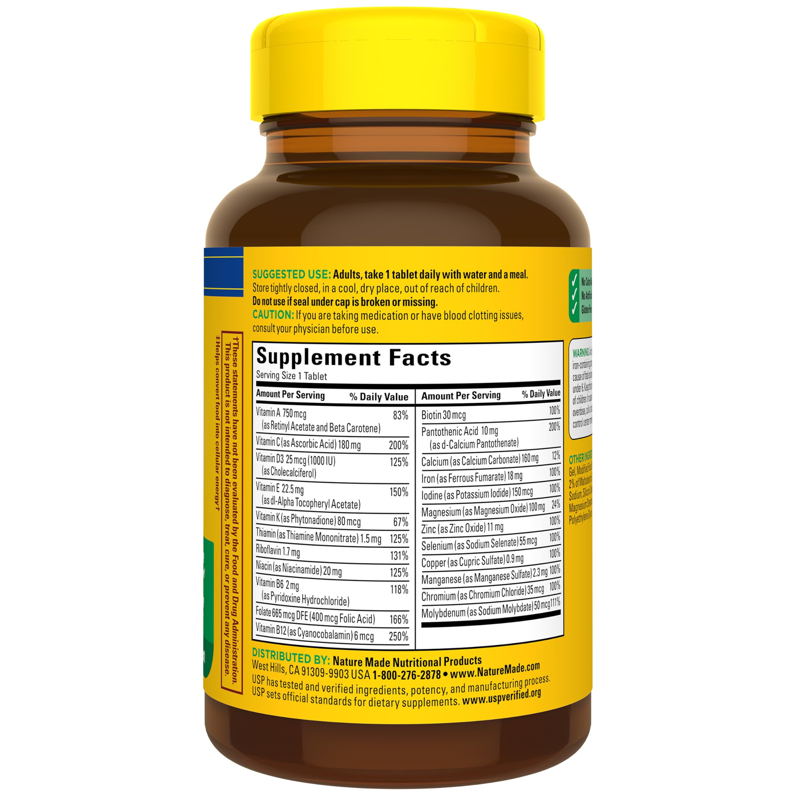 Nature Made Multivitamin Tablets with Iron, 130 Tablets — Amazon image 8