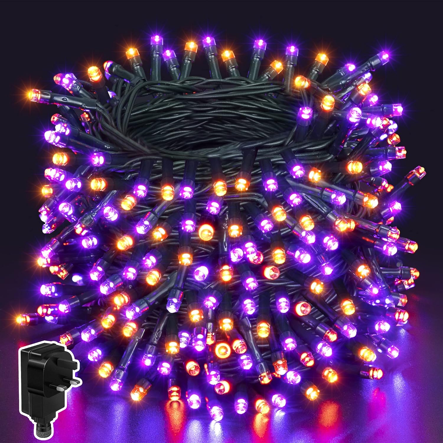 ZeMu Halloween Decorations Fairy Lights, 30m 300 LEDs Purple and Orange