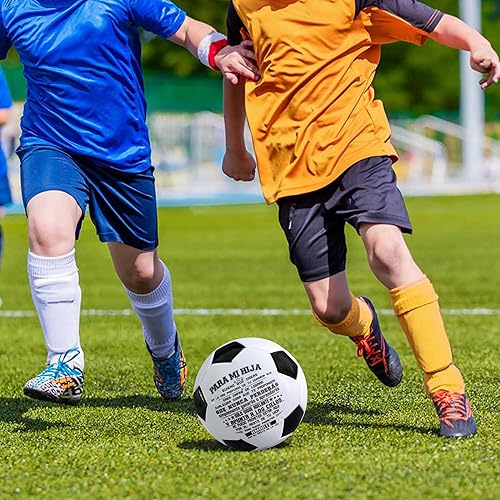 Miniatura 5 de Uloveido Balón de fútbol tradicional blanco y negro de alto rendimiento para hijo, hija, nieto, cumpleaños, Navidad, regalo de cumpleaños, Navidad,