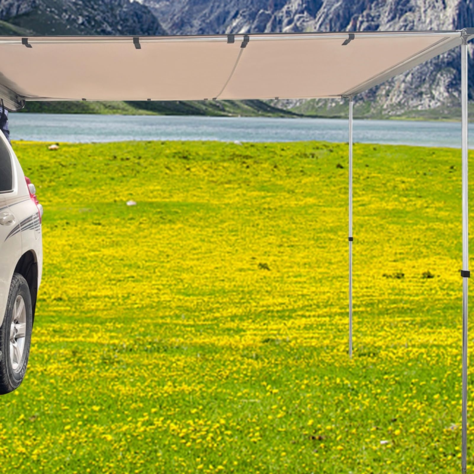 Markiza samochodowa, markiza do kampera, zdejmowana, chowana, markiza boczna do pojazdu 4x4/samochodu/SUV/ciężarówki, łatwa do biwakowania, wycieczek na świeżym powietrzu, wycieczek drogowych (rozmi