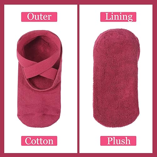 Miniatura 9 de Geyoga 6 pares de calcetines de pilates para mujer, calcetines de barre para yoga, ballet, baile, calcetines antideslizantes con correas de agarre