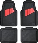 CAR PASS Heavy Duty Rubber Floor Mats 4-Piece Pink Car Mats Full Set - Universal Waterproof Floor Mats for Car SUV Truck, Durable All Weather Floor Mats Automotive,Car Mats for Women,Girly(All Pink)